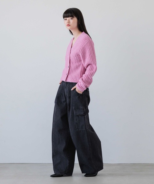 カーディガン ウールブレンドカシュクールカーディガン　144123 レディース カーディガン ウールブレンドカシュクールカーディガン 144123