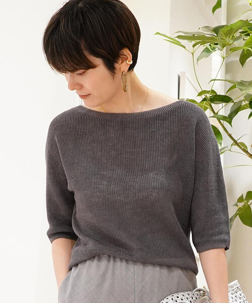 GALERIE VIE」 7分袖ニット S チャコールグレー レディース : 85931964 