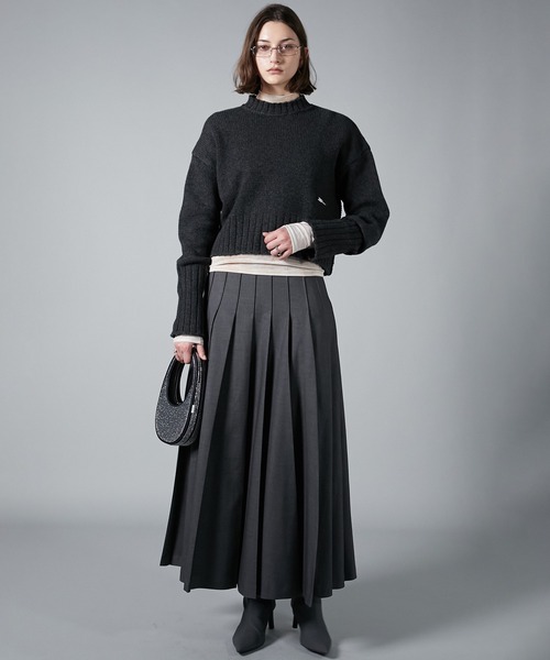 美品　プランクプロジェクト　メリノウールレースアップタートルニット　黒　リブ PRANK PROJECT（プランクプロジェクト） ニット セーター メリノウール