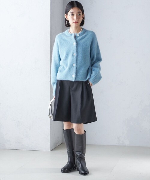 SHIPS（シップス） パンツ 無地 フラノ センター プレス ショート