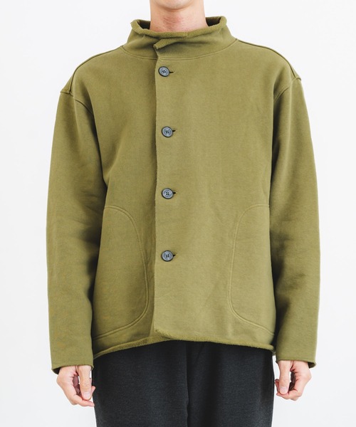 quadro ウールジャケット quadro tシャツ 20/7裏毛フル起毛カットオフジャケット メンズ