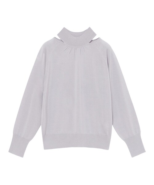 ニット セーター ウールシルクショルダースリット長袖プルオーバー レディース ANAYI ニット セーター ウールシルクショルダースリット長袖プル