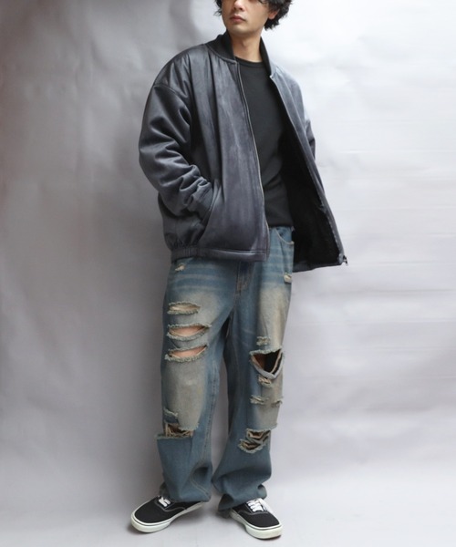 8 ブルゾン アウター ベロアボンディングブルゾン メンズ レディース