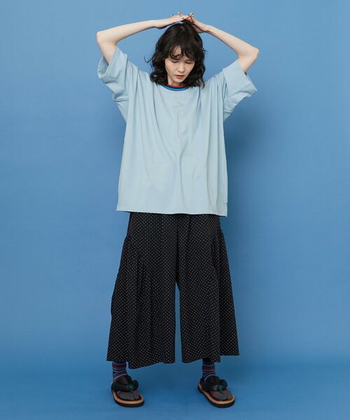 「FRAPBOIS」 半袖Tシャツ 1 ブルーグリーン レディース FRAPBOIS 「FRAPBOIS」 半袖Tシャツ 1 ブルーグリーン