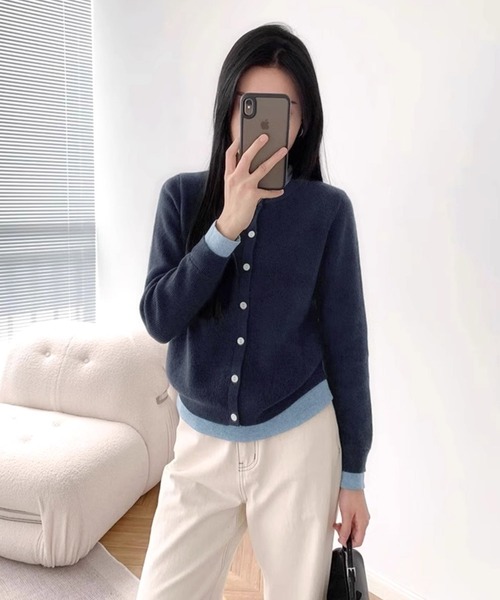 本物美品高級ディースクエアードレイアードニットカーディガンイタリア製48 ニット セーター レイヤードニットカーディガン レディース : ZOZOTOWN