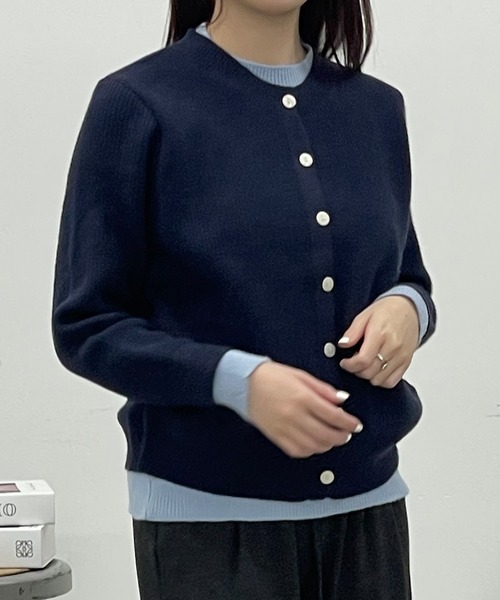 ニット セーター レイヤードニットカーディガン レディース : ZOZOTOWN