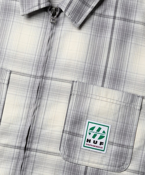 関税込み♪【HUF】Fillmore チェック柄★ロゴ シャツ ジャケット FILLMORE PLAID SHACKET / HUF ハフ シャツジャケット（シャツ