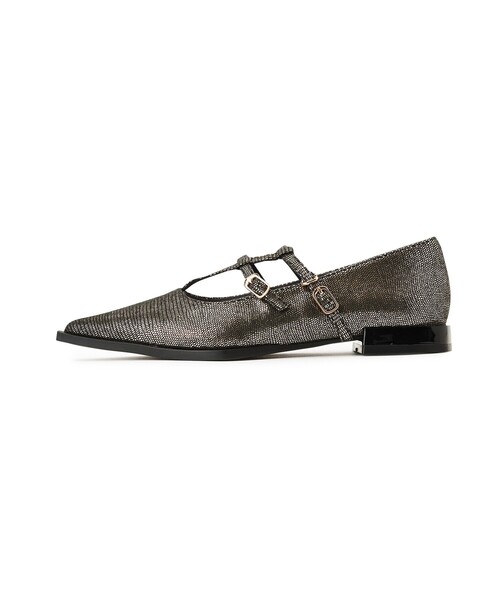 UNITED ARROWS　 黒 ベルベット Tストラップパンプス UNITED ARROWS LTD. OUTLET｜ラップボタンベルト パンプス60