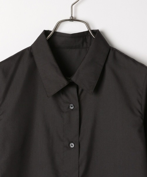HIAND 大人気　フリルブラックシャツ　黒シャツ　ブラウス 　17600円 Heather（ヘザー） ブラウス シャツ チュールフリルシャツ 320003