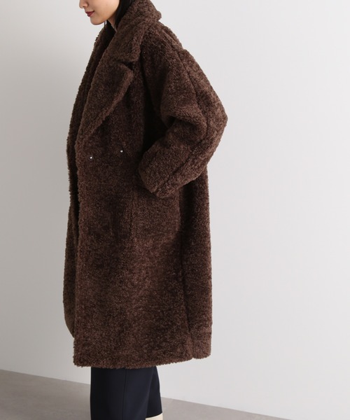 【新品】NBBガーネットブラウン チェスターコート M ナチュラルビューティーベーシック NATURAL BEAUTY BASIC ビッグカラー