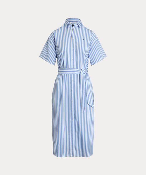 POLO RALPH LAUREN シャツワンピース ベルテッド ストライプド