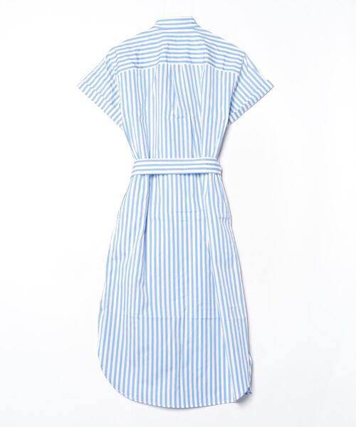 PoloRalph Lauren 青白ストライプ シャツワンピースS 2 Polo Ralph Lauren｜《手洗い可》ストライプシャツワンピース