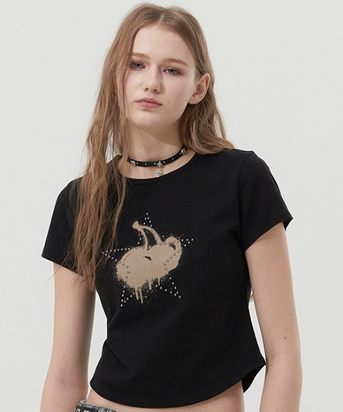 tシャツ KIRSH MELTING CHERRY PRINTED CROP T-SHIRT メルティング チェリー プリンテッド クロップ Tシャツ