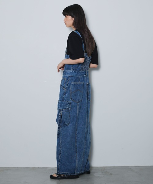 ジャンパースカート カーゴデニムジャンスカ「ELLEgirl