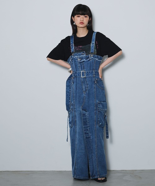 elle様★ジャンパースカート マルチウェイデニムジャンパースカート ELLEgirl｜クロスプラス