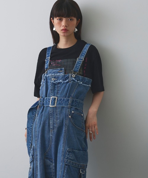elle様★ジャンパースカート ELLEgirl（エルガール）の「《再入荷》マルチウェイデニム