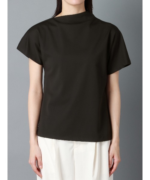 tシャツ CIS． ピンチドネックTシャツ ウォッシャブル 無地 レディース CIS. tシャツ CIS． ピンチドネックTシャツ ウォッシャブル 無地