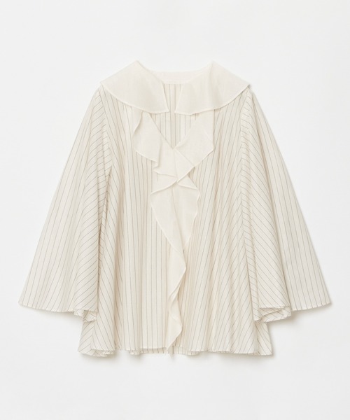 HOUSE OF LOTUS ブラウス シャツ シャイニーストライプラッフル