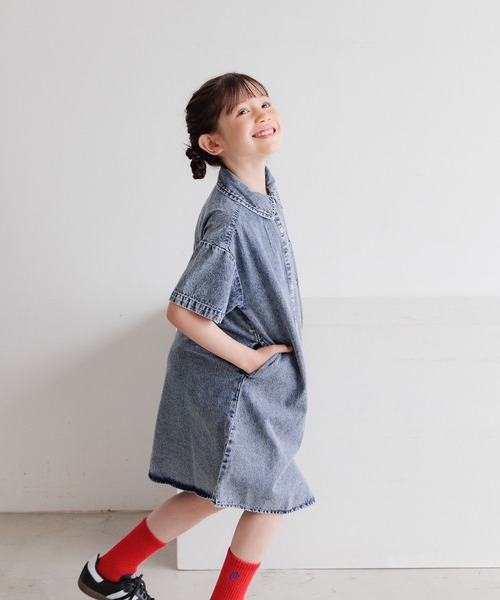 BAYFLOW（ベイフロー） ワンピース 「綿100%」デニムシャツワンピ(KIDS