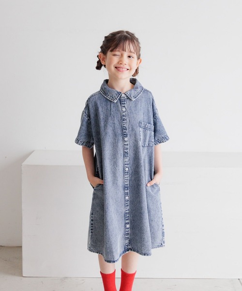 BAYFLOW ワンピース 「綿100%」デニムシャツワンピ(KIDS) キッズ