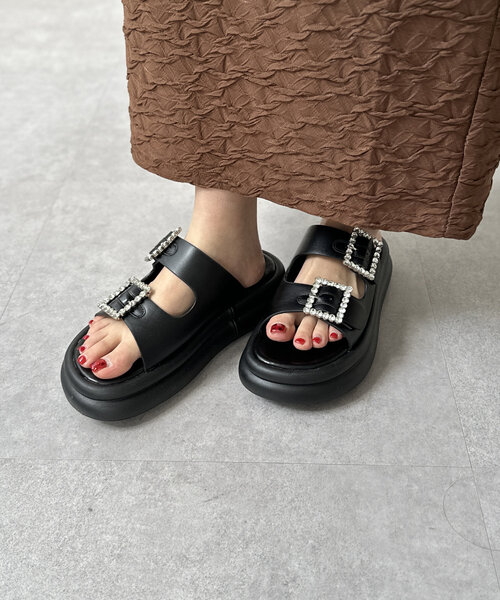 Chez toi サンダル ビジューサンダル レディース : ZOZOTOWN