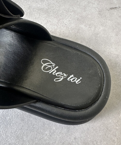 Chez toi（シェトワ） 厚底 サンダル ビジューサンダル レディース