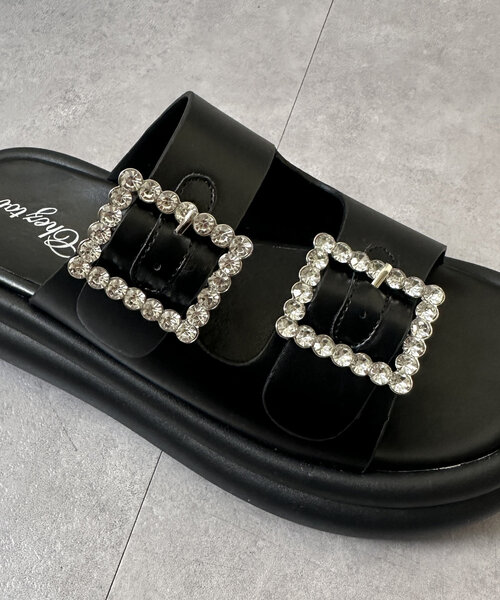 ♡M&M サイドビジュー付サンダル&ローファーセット♡ Chez toi サンダル ビジューサンダル レディース : ZOZOTOWN