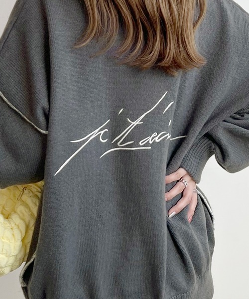 「Futier land」 長袖ニット FREE ネイビー レディース_画像5