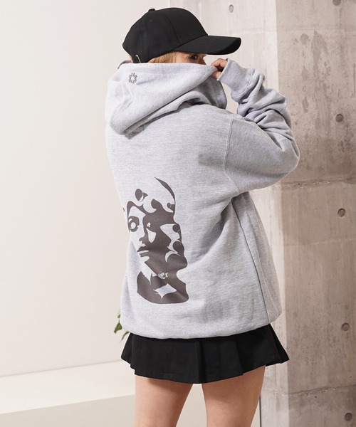 Laufer パーカー 「Laufer」アブストラクト フェイス ジップパーカー