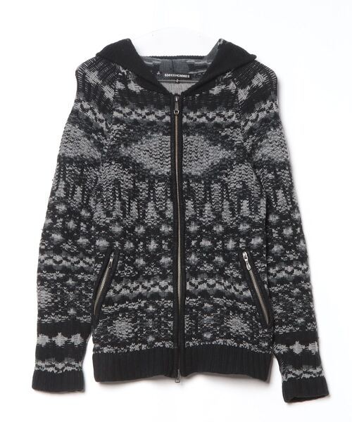 5351 POUR LES HOMMES ニットカーディガン 2 ブラック メンズ