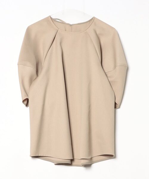 「LANVIN en Bleu」 半袖ブラウス 38 ベージュ レディース