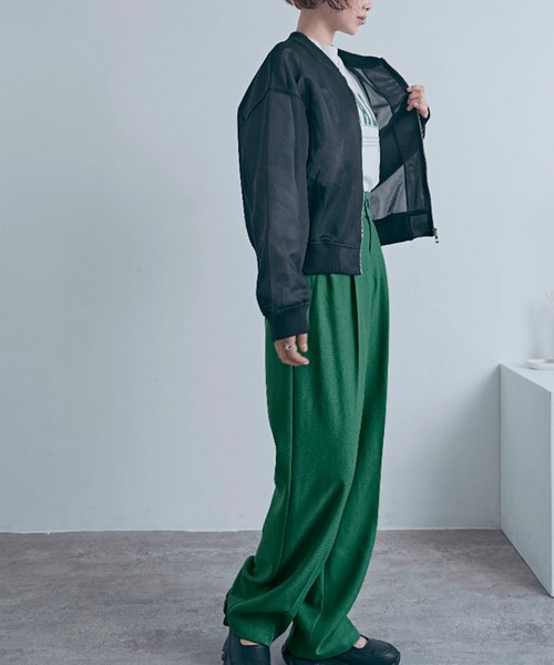 今期　新品　未使用　RADIATE シアーMA-1ブルゾン　ジャケット　アウター シアー ブルゾン MA-1 アウター ボリューム袖 レディース ジャケット