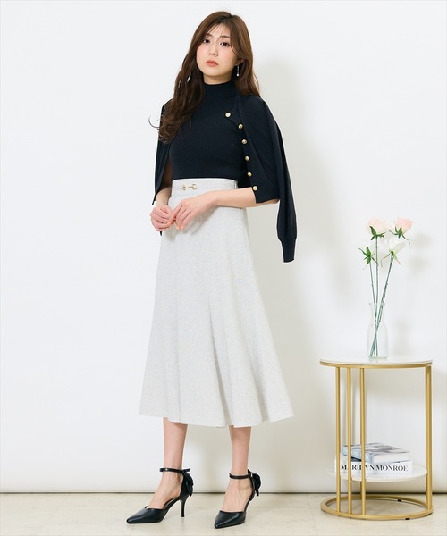 Swingle スカート 「日本製」ビット付きサマーツイードマーメイド  