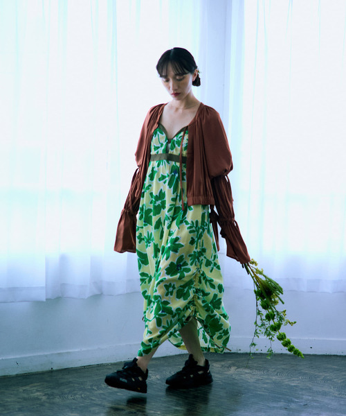 THE GOODLAND MARKET ワンピース cwtch DRAWSTRING FLOWER DRESS
