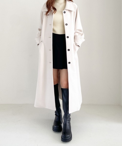 「Heather」 ステンカラーコート M レッド レディース_画像3