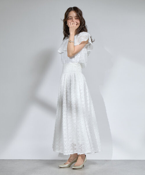 ブラウス シャツ カットジャガードブラウス「手洗い可能」 レディース Demi-Luxe BEAMS（デミルクス ビームス）シアーカット