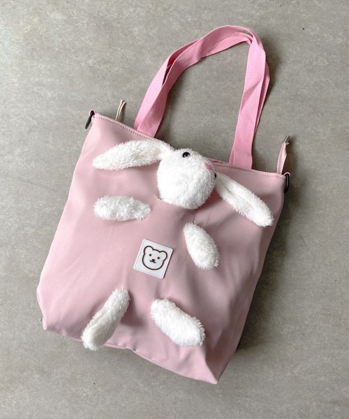 美品✨パピヨネ うさぎ バッグ ピンク トート 肩がけ レザー ハンドバッグ パピヨネ トートバッグ うさぎバッグ レザー バケツ形 - メルカリ