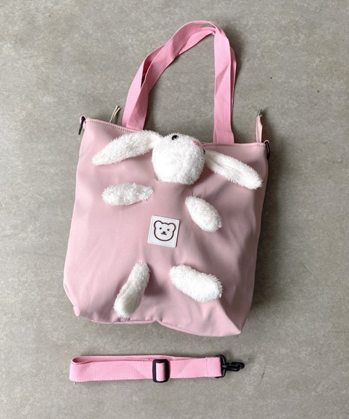 pyornim トートバッグ うさぎぬいぐるみ付きショルダートート