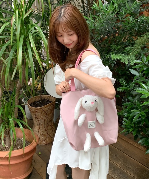 コヤンイサムチョン　タレミミうさちゃんトートバッグ　サンダーちゃん　ひょう柄 コヤンイサムチョン タレミミうさちゃんトートバッグ サンダー