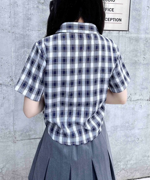 GANNI チェック柄 半袖シャツ GANNI チェック柄 半袖シャツ