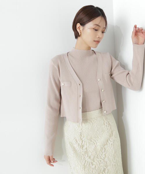 「NATURAL BEAUTY BASIC」 ニットアンサンブル FREE ベージュ系その他 レディース NATURAL BEAUTY BASIC 「NATURAL BASIC」 ニットアンサンブル