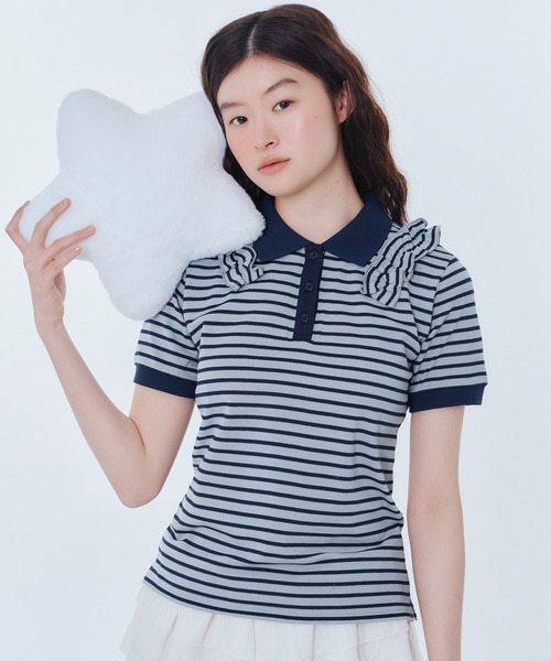 ポロシャツ ポロ border polo shirt／ボーダーポロシャツ レディース FCMM ポロシャツ ポロ 「日本限定」BORDER POLO SHIRT
