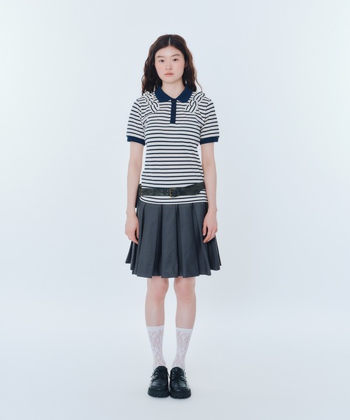 ポロシャツ ポロ Multi Border Polo Top レディース Multi Border Polo Top（ポロシャツ）｜Her lip to（ハーリップ