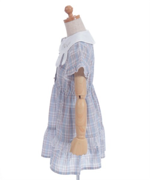 axes femme（アクシーズ ファム） ワンピース うさぎ襟サマーチェック