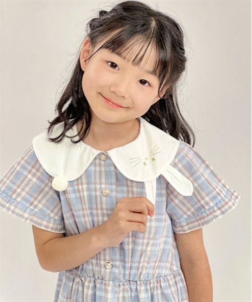 axes femme（アクシーズ ファム） ワンピース うさぎ襟サマーチェック