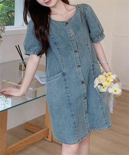 新品 REMAIN デニム パフスリーブ ワンピース DAHLIA デニムパフスリーブワンピース – ADOLU OFFICIAL