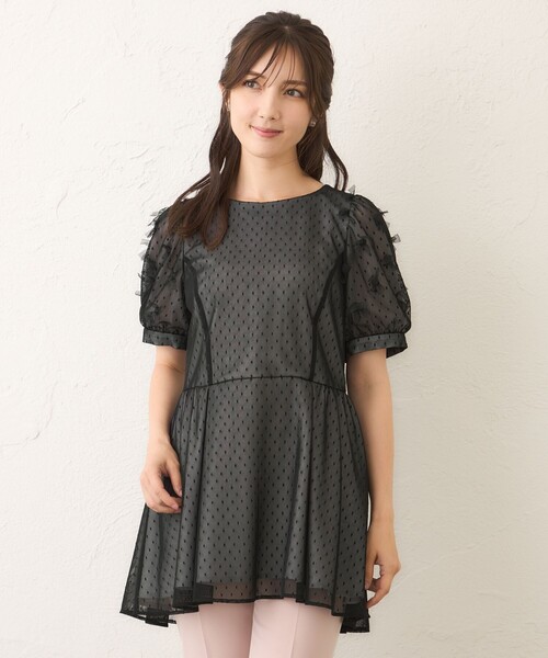 TO BE CHIC 定価3.8万 ウエーブローン チュニックブラウス ブラック