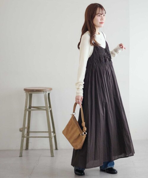 Discoat（ディスコート） ワンピース 胸シャーリングキャミワンピース