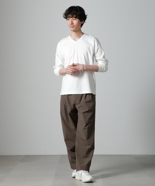 「NANO universe」 長袖Tシャツ X-LARGE ホワイト メンズ