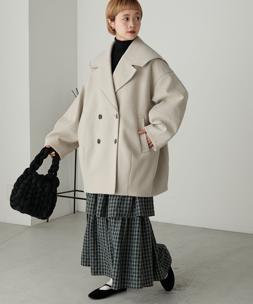 「forksy.」 ピーコート FREE ブラック レディース_画像8